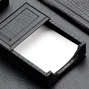 Black Leather Croco-Grain Memo Pad Holder, Black Croco-Textured Memo Pad Box
