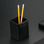 Black Leather Pen Cup, Leather Pen and Pencil Box