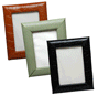 Croco Grain Leather Desk Pad Picture Frames, Reptile Textured Leather 5" x 7" Photo Frames