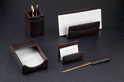 Brown Leather Desk Accessories Set, 5 Piece Desk Accessory Set