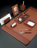 Leather Tan Desk Pad Collection Set
