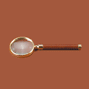 Tan Leather Magnifier Glass with Brass Accents