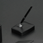 Single Black Leather Pen Stand
