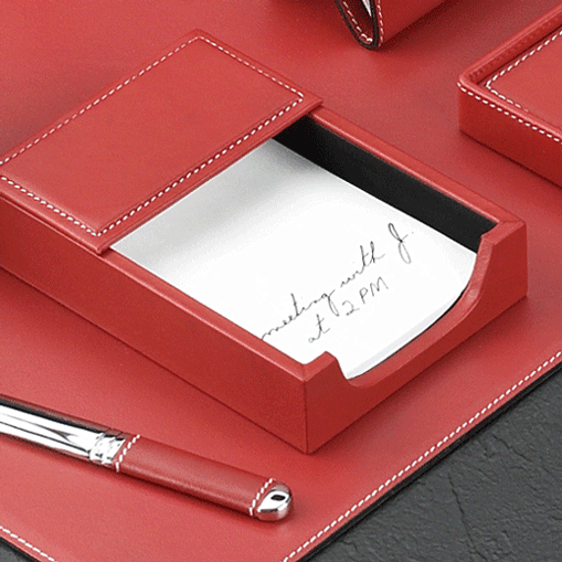 Red Leather Desk Pad Set, Red Leather Desk Collection